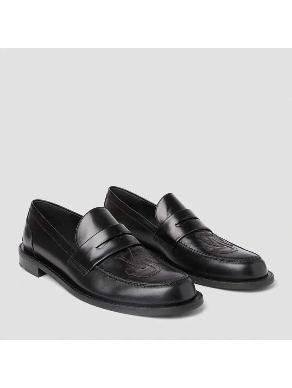 JW Anderson Anchor Logo Loafers in Black Leather Size 41 New in Box w/DustBag